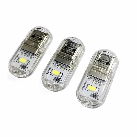 Mini USB LED Light Portable USB Night Light Transparent Shell PC Copper USB Plug Lamp For Outdoor Camping Home Desk Reading