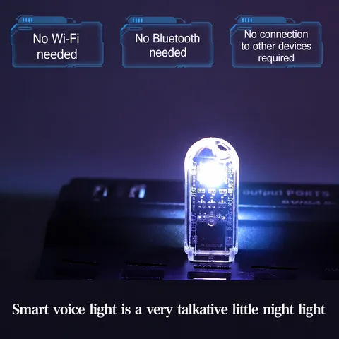 USB LED Nachtlicht Intelligentes Sprachgesteuertes Mini Ambiente Licht Tragbar Plug And Play Schreibtischbeleuchtung Für Schlafzimmer Wohnzimmer
