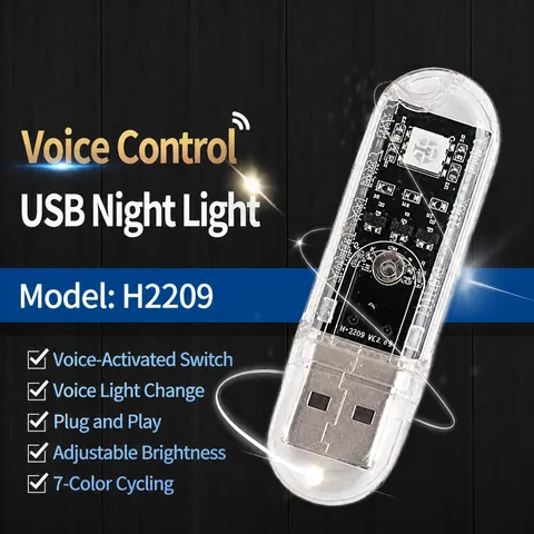Intelligente Sprachsteuerung USB Nachtlicht Mini Tragbare LED Stimmungslampe Für Schlafzimmer Wohnzimmer Büro Auto Beleuchtung