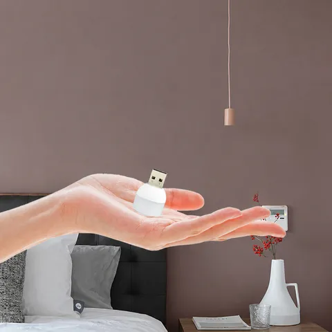 Mini USB LED Nachtlicht Tragbar Plug and Play USB Nachttisch Schreibtischlampe Augenschutz Warmes Weißes Licht Für Zuhause Zimmer