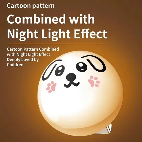 Intelligentes Sprachsteuerung USB Nachtlicht Mini Tragbare LED Nachttischlampe Cartoon Hund Sound Aktiviert Atmosphäre Licht