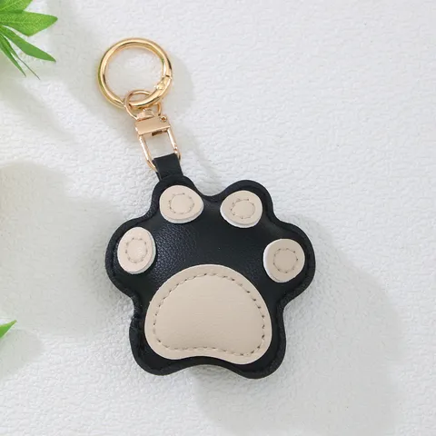 Cute PU Leather Cat Claw Keychain Sweet Cartoon Bag Pendant Car Keyring Key Chain For Women Girls Fashion Accessories
