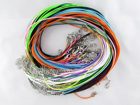 Korean Waxed Cord Necklace Pendant Rope Minimalist DIY Jewelry Findings With Lobster Clasp And Extension Chain For Men Women