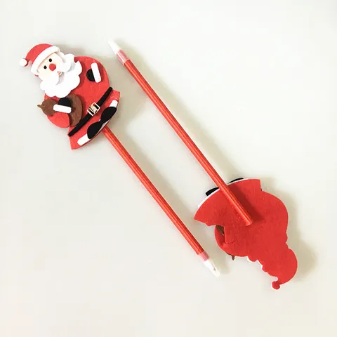Bolígrafo de Navidad Arcilla Polimérica Dibujos Animados Papá Noel Muñeco Nieve Oso Para Escuela Oficina Regalo Vacaciones Niños