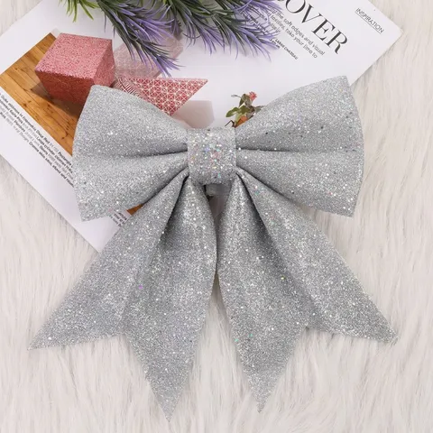 Funkelnde Pailletten Weihnachts Schleife Ornament Große Glitzer Schleife Für Weihnachtsbaum Party Deko Festliche Geschenk Zubehör
