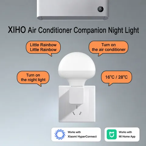 Luz Nocturna Inteligente de Compañero de Aire Acondicionado Enchufe USB Control de Voz Luz LED Dispositivo de Decoración del Hogar