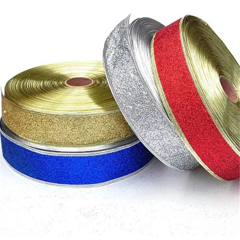 Glitter Christmas Tinsel Ribbon For Christmas Tree Ornaments Wedding Birthday Party Venue Decoration Shiny Metallic Garland Garlands Supplies