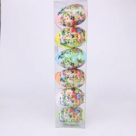 Huevos de Pascua Coloridos de Espuma Adornos Colgantes para Diseño de Escenas de Fiesta DIY Accesorios de Decoración Navideña Huevos Estampados Multicolores