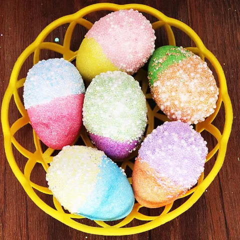 Easter Eggs DIY Foam Ornaments Speckled Pattern Easter Eggs Hanging Decorations With Basket For Festival Home Party Decor Supplies