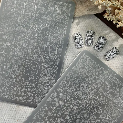 Professional Stainless Steel Nail Art Stamping Plate TG-018 Minimalist Flower Botanical Vine Patterns DIY Manicure Decoration Tools