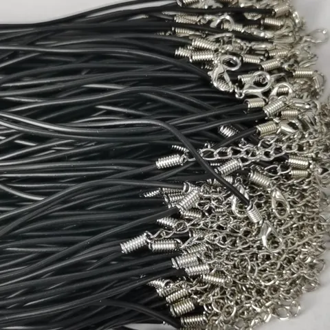 Schwarze Halskordel Mit Metall Karabinerverschluss Verlängerungskette Koreanischer Samt Anhänger Seil Für DIY Schmuckherstellung Zubehör