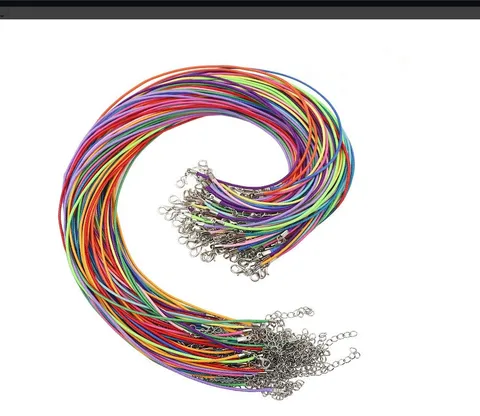 Cordón de Collar de Cuero Encerado Hecho a Mano Con Cierre de Langosta Cadena de Extensión DIY Suministros de Joyería Correa de Cuero Ajustable