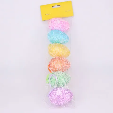 Huevos de Pascua Coloridos de Espuma Adornos Colgantes para Diseño de Escenas de Fiesta DIY Accesorios de Decoración Navideña Huevos Estampados Multicolores