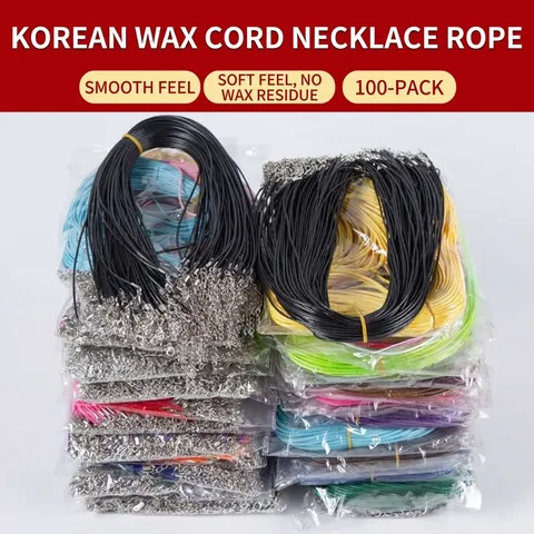 Minimalist Waxed Cord Necklace Rope With Alloy Lobster Clasp And Extension Chain For DIY Jewelry Making Pendant Hanging Cord Wholesale