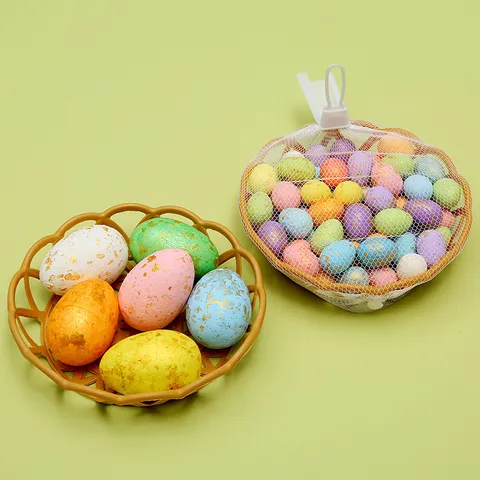 DIY Huevos de Pascua Decoraciones Colgantes Coloridos Pintados Simulación Huevos de Espuma Para Decoración de Fiesta en el Hogar Artesanía DIY Regalo Niños