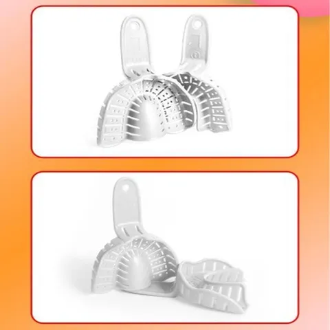 Porte-empreintes Dentaires Jetables en Plastique Maillé pour Prothèse Totale Outils de Soins Bucco-dentaires Résistant aux Hautes Températures