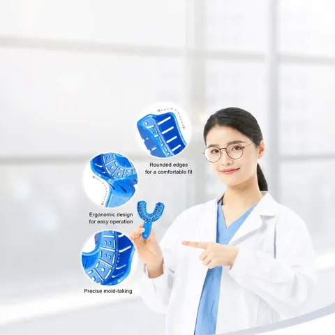 Dental Impression Trays Plastic High Temperature Resistance Orthodontic Dental Lab Materials Set for Adults