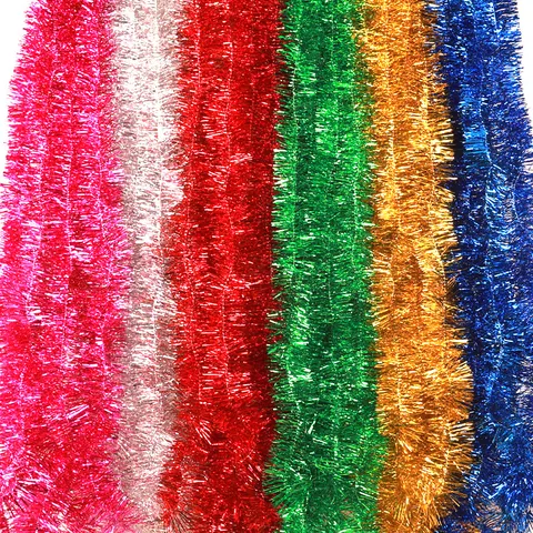 Metallische Girlande Flauschige Hängende Bänder Streamers Für Weihnachten Geburtstag Party Zimmer Deko Feier Ornamente
