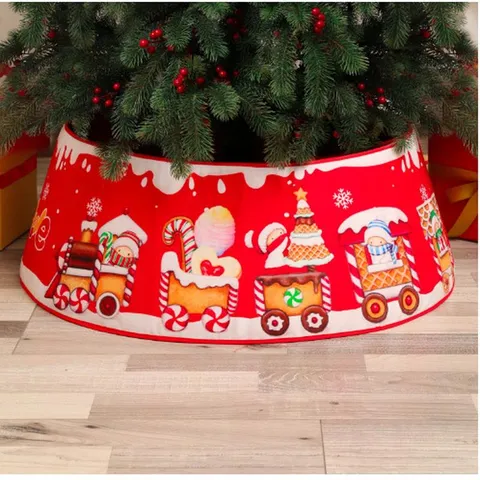 Christmas Tree Collar Sequin Tree Base Cover Decoration Round Square Hexagon Red Gold White Tree Skirt For Christmas Party Home Decor