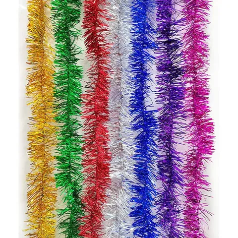 Metallische Girlande Flauschige Hängende Bänder Streamers Für Weihnachten Geburtstag Party Zimmer Deko Feier Ornamente