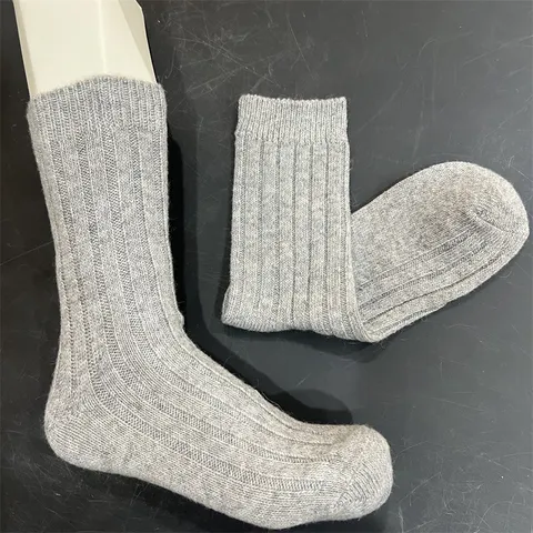 Unisex Merino Wolle Wadenstrümpfe Einifarbig Dick Warm Winter Thermische Lässige Socken Für Herren Und Damen