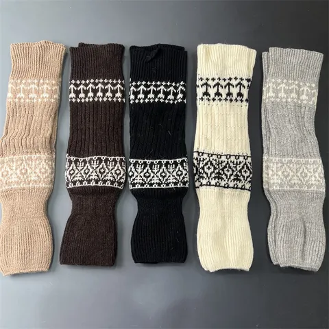 Women's Merino Wool Blend Vintage Slouch Socks Thickened Warm Winter Thermal Crew Socks Fashion Knit Socks