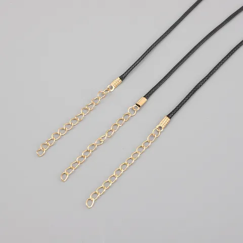 Retro Braided Waxed Cord Necklace Rope With Lobster Clasp Adjustable DIY Jewelry Finding Accessories For Pendants Wholesale