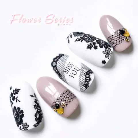 Ultra Thin Self Adhesive Nail Art Stickers Cute Cartoon Floral Letter Design Waterproof DIY Manicure Decals Decoration Tool For Women