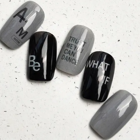 Magico Self-Adhesive Nail Stickers Geometric English Words Patterns Butterfly Ultra-Thin Waterproof Decals For DIY Manicure Women