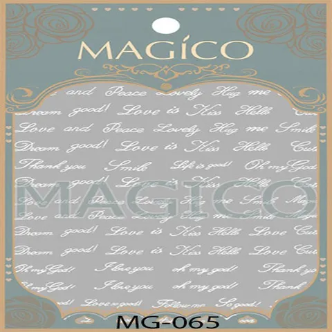 Magico Self-Adhesive Nail Stickers Geometric English Words Patterns Butterfly Ultra-Thin Waterproof Decals For DIY Manicure Women