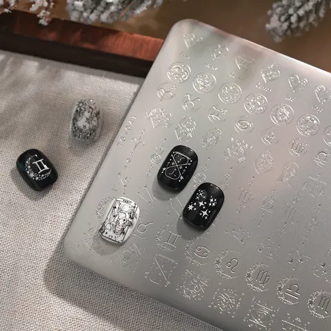Zodiac Nail Stamping Plate Stainless Steel Twelve Constellations Image Template Manicure DIY Tool Stamping Template