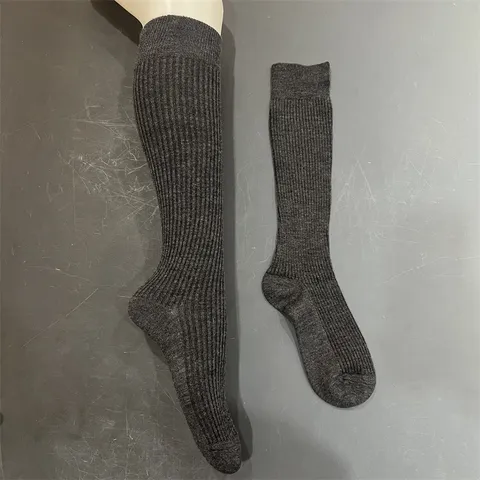Calcetines Hasta la Rodilla de Lana Merino de Color Sólido para Mujer Absorción de Humedad Doble Aguja Calcetines Largos Casuales