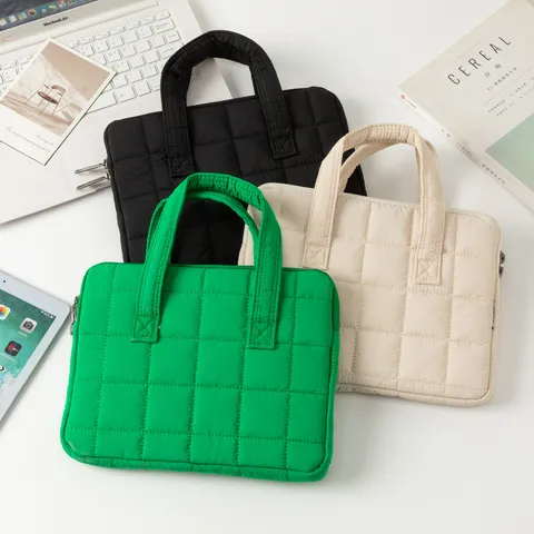 Borsa a Mano Trapuntata per Laptop MacBook Custodia Morbida Imbottita in Poliestere per Computer Tablet Lavoro Viaggio