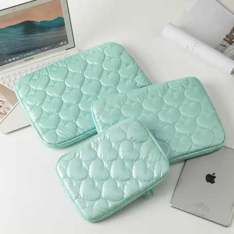 Funda Protectora para Tableta y Portátil Acolchada con Corazón Estilo Ins Colores Macaron Bolsa Antigolpes para Ordenador