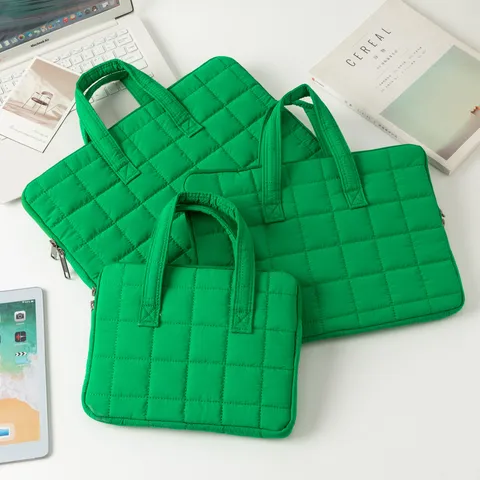 Borsa a Mano Trapuntata per Laptop MacBook Custodia Morbida Imbottita in Poliestere per Computer Tablet Lavoro Viaggio