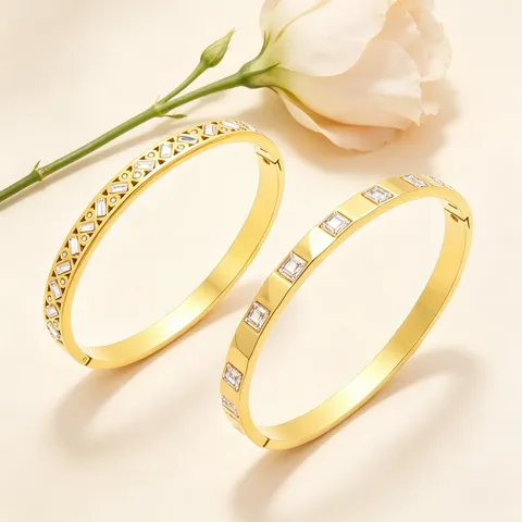 Gouden Roestvrijstalen Boze Oog Geometrische Veer Armband Strass Open Manchet Sieraden Cadeau voor Vrouwen