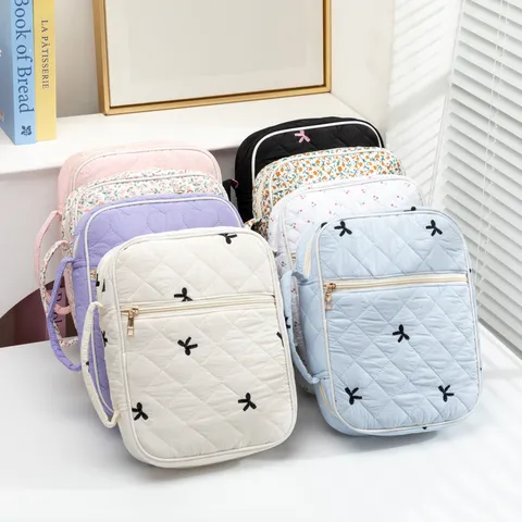 Bolsa de Almacenamiento de Libros Acolchada de Algodón Funda Protectora para Libros Portátil Cubierta para Libros de Oración a Mano Patrón de Tablero de Ajedrez Floral