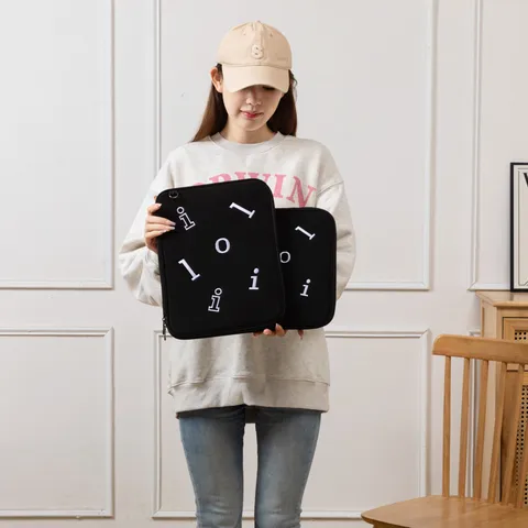 Korean Style Embroidered Letter Tablet Sleeve For iPad 11 Inch Air 13.3 Laptop Case Crossbody Bag Polyester Liner Bag