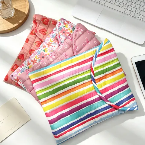 Funda para Portátil Acolchada Vintage Estampado Floral Dibujos Animados Funda para Tableta Protectora de Poliéster