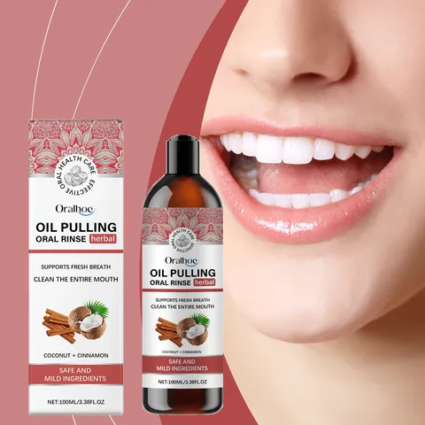 Oralhoe Fresh Breath Mouthwash Coconut And Cinnamon Herbal Extract Oral Care Teeth Cleaning Daily Hygiene Liquid
