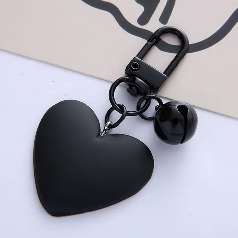 Schattige Snoepkleur Hart Bel Sleutelhanger Voor Meisjes Matte Hars Perzik Hart Tas Hanger Hoofdtelefoon Hoesje Sleutelhanger Cadeau