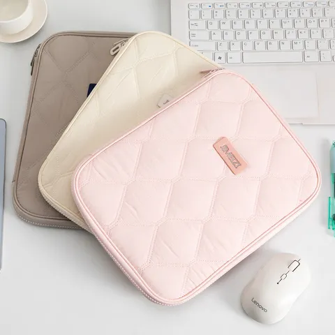 Portable Quilted Tablet Sleeve Case For 11 Inch iPad Huawei Shockproof Padded Laptop Liner Bag Business Simple Tech Accessory
