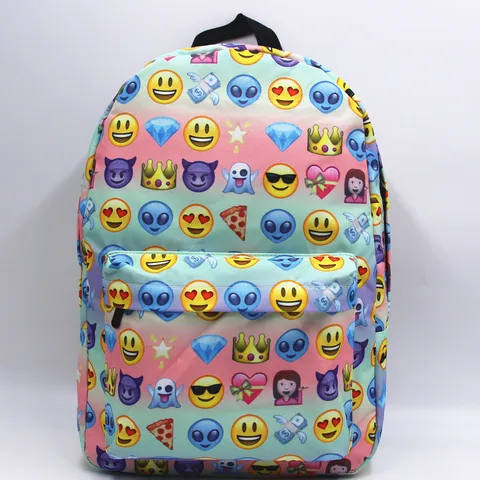 3D Printed Unicorn Emoji Backpack For Students Dreamy Rainbow Tie Dye Travel Daypack Oxford Cloth Breathable School Bag For Girls