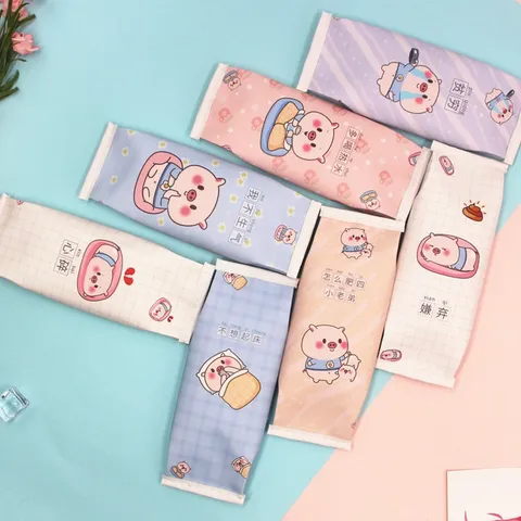 Estuche de Lápices de Cuero PU con Diseño de Cerdo Animado Bolsa de Snack Gran Capacidad Estuche de Papelería para Estudiantes