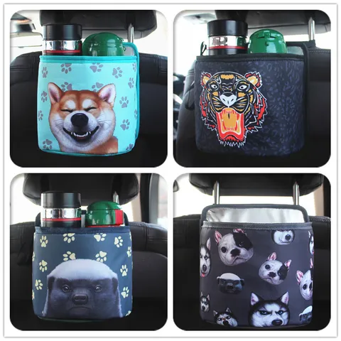 Poubelle de Voiture Dessin Animé Tissu Oxford Film d'Aluminium Sac de Rangement Suspendu Organisateur Intérieur Auto