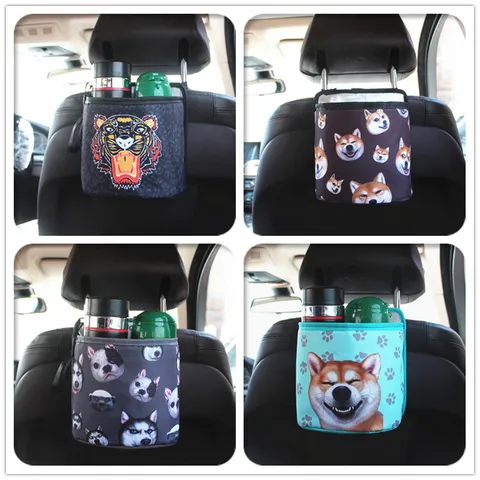 Poubelle de Voiture Dessin Animé Tissu Oxford Film d'Aluminium Sac de Rangement Suspendu Organisateur Intérieur Auto