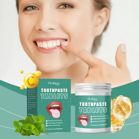 Comprimés de Dentifrice à la Menthe Portables Haleine Fraîche Comprimés Mâchables Blanchiment Soin Buccal Nettoyage des Dents