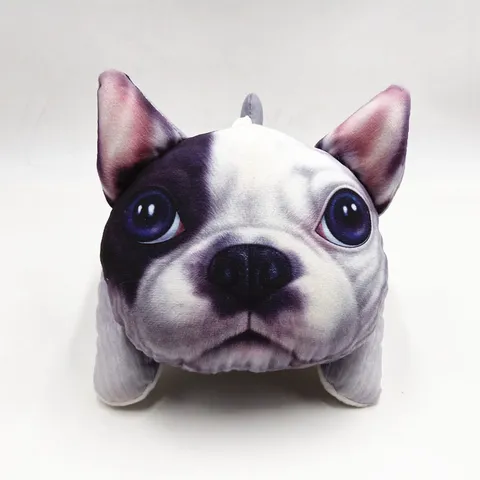 Funda Creativa de Caja de Pañuelos de Coche de Peluche de Animal de Dibujos Animados Lindo Perro Gato Impresión 3D Decoración
