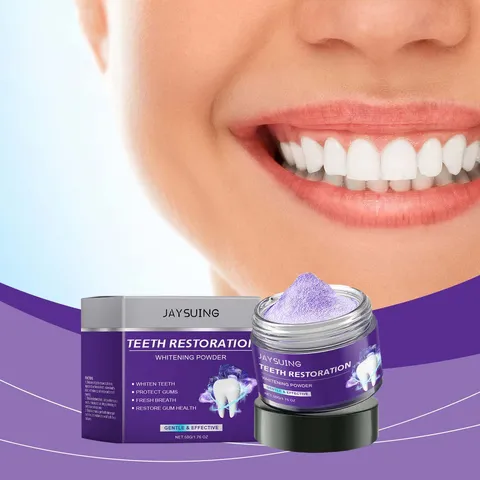 Poudre de Blanchiment des Dents Violette Pour Nettoyage Buccal Nettoyage en Profondeur Protection des Gencives et Haleine Fraîche