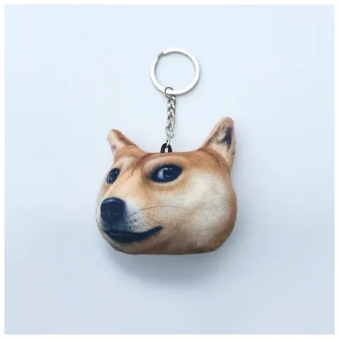 Llavero de Peluche Creativo con Cabeza de Gato Estampado en 3D Colgante de Bolsa con Expresión Animal Regalo